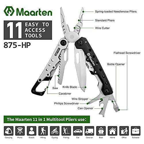 Maarten Lightweight Multitool Pliers, 11 in 1 Suspension Multi-Plier