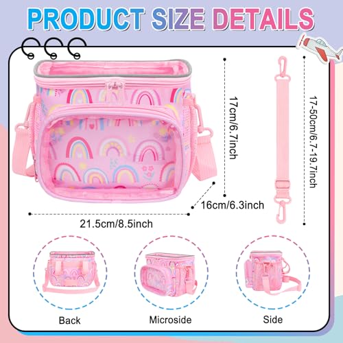 Kids Waterproof Pink Bike Handlebar Basket with Shoulder Strap - Toy & Snack Storage
