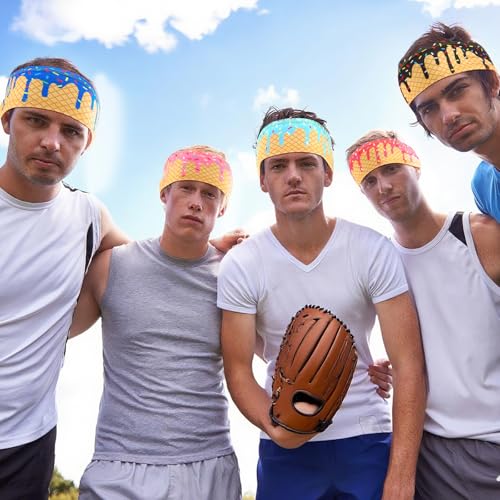 Suncalla 12 Pcs Ice Cream Youth Baseball Headbands - Team Gift & Sports Accessory