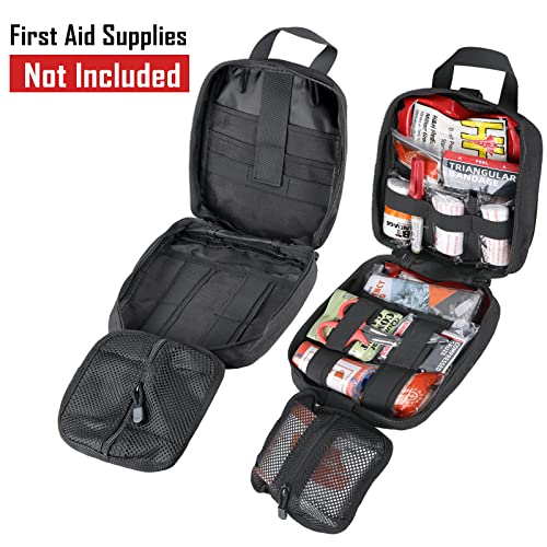 LIVANS 1000D Tactical First Aid Bag Black 7.1 x 3.5 x 8 inches EMT Emergency Pouch
