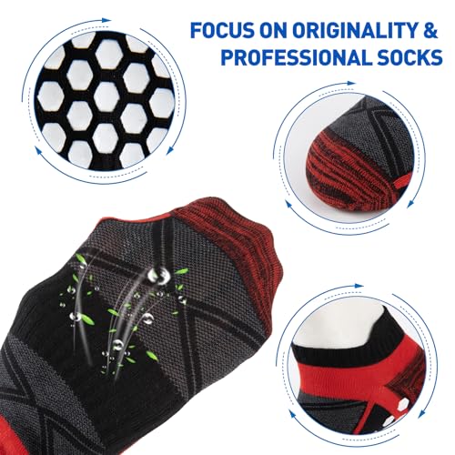COOVAN Mens Grip Socks Non Slip Ankle Socks 5 Pairs Small-Medium Multicolor