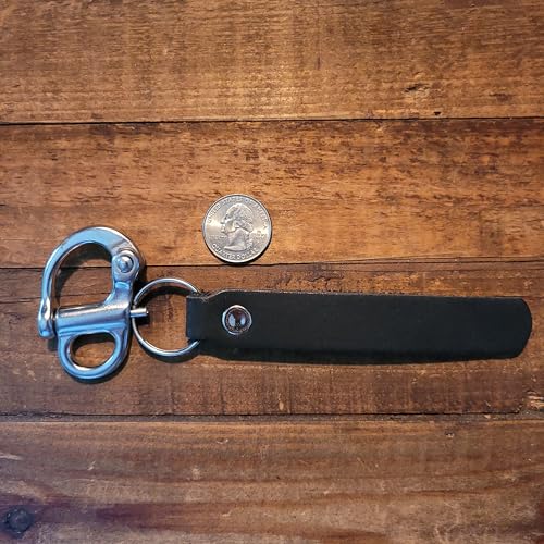 Quick Release Shackle Clip with Leather Handle for SCBA Mask - Vent-Limited Smoke Black / 23