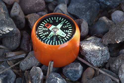 5-in-1 Survival Whistle with Compass, Fire Starter & Mirror - Orange - 1 Piece