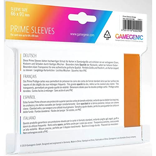 Gamegenic Prime Sleeves: Orange - Standard Card Sleeves Pack of 100