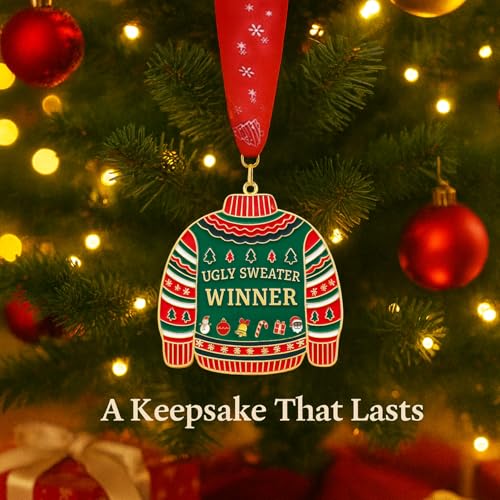 Ugly Christmas Sweater Contest Medals, 3 Pack - Metal Award Prizes