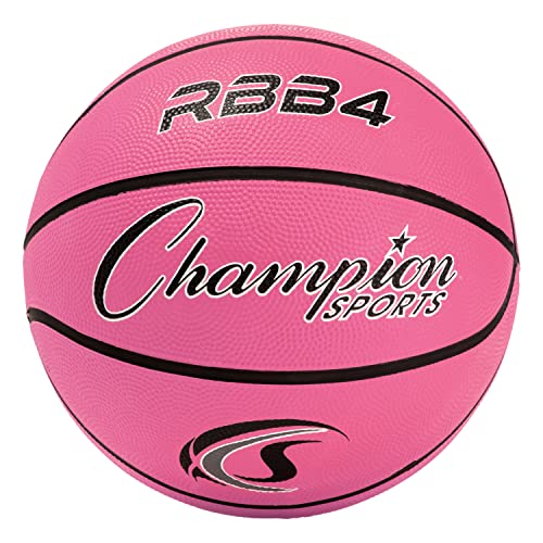 Rubber Basketball - Durable Indoor & Outdoor Game Ball, Size 6 - Pink
