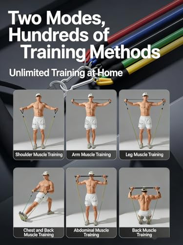 Adjustable Pilates Bar Resistance Stick - 3 Section Design for Home Workouts