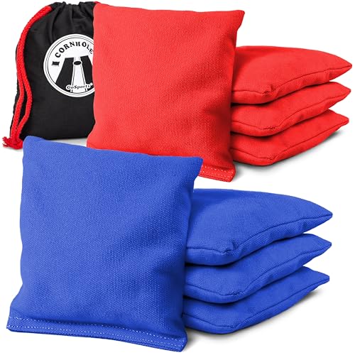 Premium All-Weather Cornhole Bean Bags Set of 8 - Red & Blue