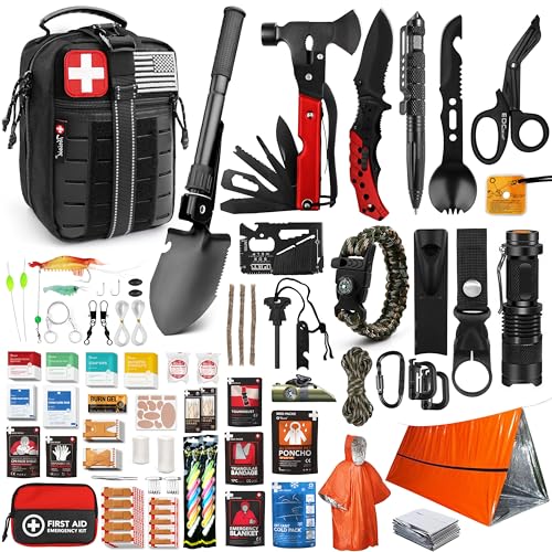 THRIAID 190-Piece Emergency Survival First Aid Kit with Tactical Gear & Molle Pouch