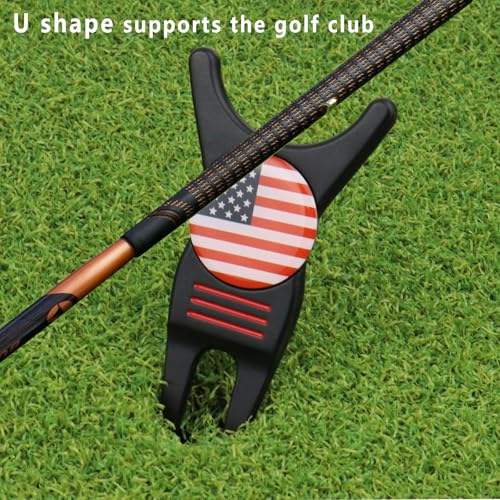 Golf Divot Repair Tool with Magnetic Ball Marker & Alignment Lines