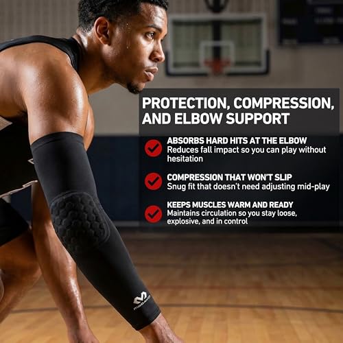 McDavid HEX Shooter Arm Sleeve Small Black Padded Compression Sports Support