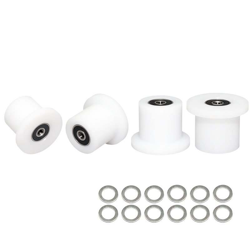 Total Gym Replacement Set Wheels/Rollers for Models XL, XLS and Some 3000 XL, All FIT, and Fit with Bearings Thru Hole of 1/4" in Diameter - 4 Pack (White)