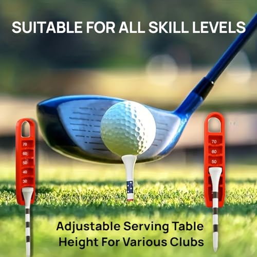 Golf Tee Elevator and Height Adjuster - 20-70mm Precision - Red
