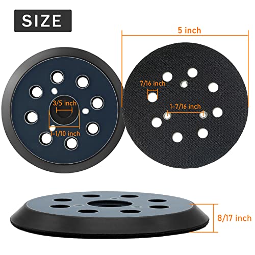5 Inch Sander Replacement Pad for DW4388, Compatible with DeWalt D26451,D26453,DW421,DW423 Orbital Palm Sander