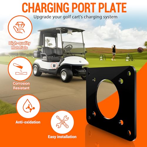 Golf Cart Charging Port Adapter for EZGO TXT - 4-Hole Polycarbonate Plate