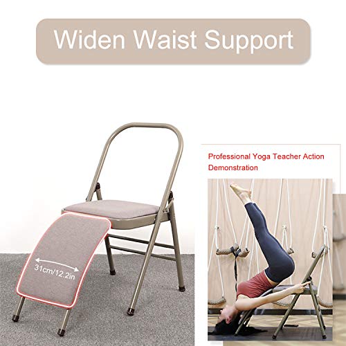 Yoga Chair with Lumbar Support - Foldable Balance Training (Grey)