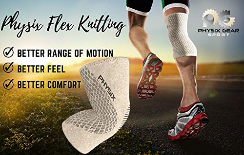 Physix Gear Knee Compression Sleeve for Men & Women - Best Brace