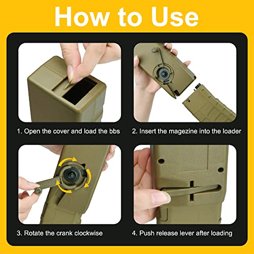 Airsoft Tactical Speed Loader for M4 Magazines - 1000 Rounds (Tan)