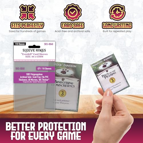 Everdell Mini Compatible Card Sleeves - 110 Pack, 44 x 63 mm