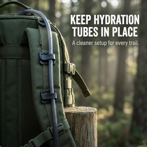 4-Pack Black Hydration Tube Clips for Outdoor Gear