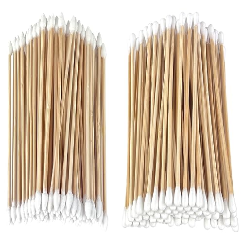 Gun Cleaning Swabs - 200 Pcs Double Round & Pointed Tips, 6 Inch