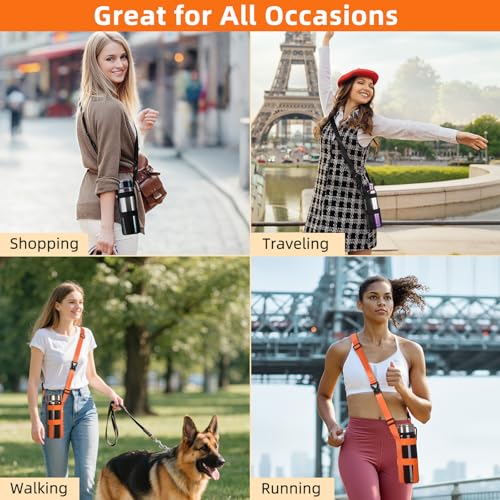 Nuovoware 2 Pack Water Bottle Holder with Strap, Fits 20-40 oz, Orange & Black