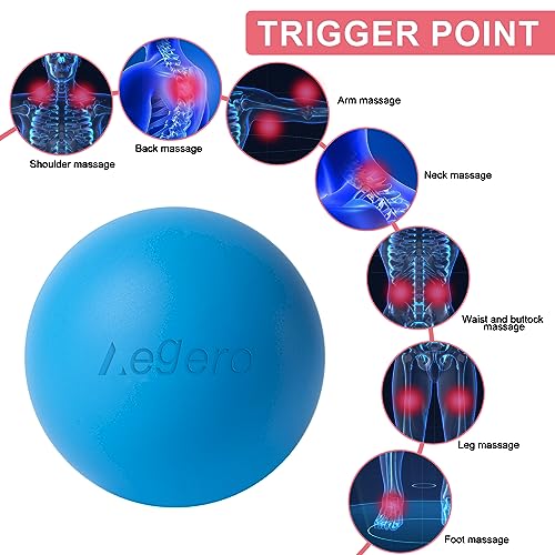 Massage Lacrosse Balls for Myofascial Release - 2 Pack (Red & Blue)