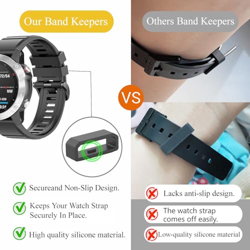 22mm Watch Band Keeper Loops - 10pcs Silicone Fasteners
