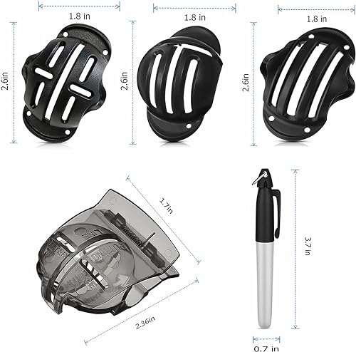 Precision Golf Ball Marker Set - 8 Pack with 4 Marking Stencils