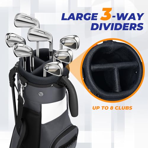 Lightweight Golf Stand Bag with 3-Way Dividers - Weatherproof