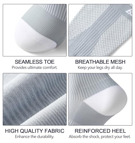 Compression Socks for Men & Women - 15-20mmHg Knee High - Small-Medium / 3 Pair Mix