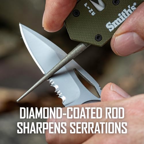 Smith’s PP1-Mini Tactical Pocket Pal Knife Sharpener – 2-Stage, Diamond Rod, G10 Handle