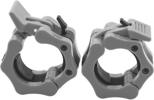 Clout Fitness Pro Elite Olympic Barbell Clamps Collars Quick Release Pair of Locking Weight Clips Fit 2 Inch Barbell for Weightlifting (Gray)