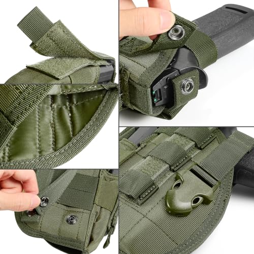 Adjustable Tactical Molle Belt Gun Holster - Army Green Left Hand