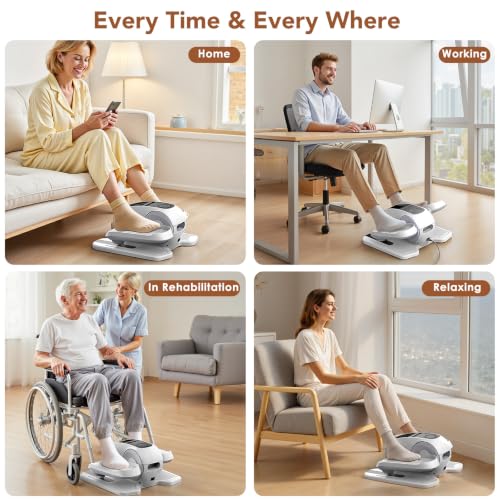 Under Desk Elliptical Exercise Machine - 12 Speeds, Black & White