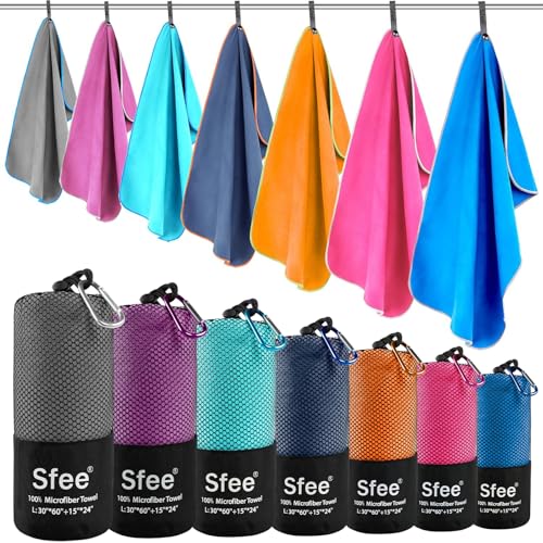 Microfiber Travel Towel Set - Quick Dry, Super Absorbent, 32" x 16" - Navy Blue