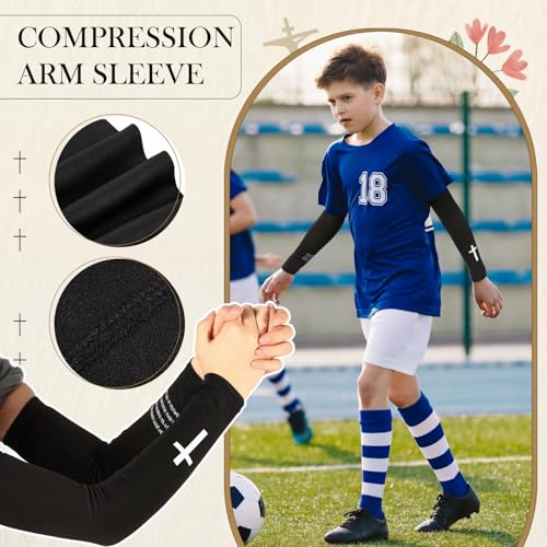 Cross Arm Sleeves for Football - 2 Pairs, White & Black