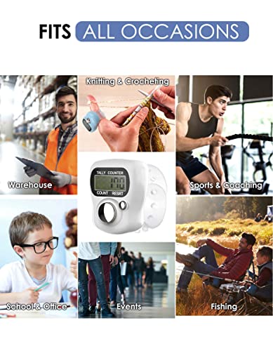 Electronic Finger Counter - 5-Digit LCD Clicker - 10 Colors