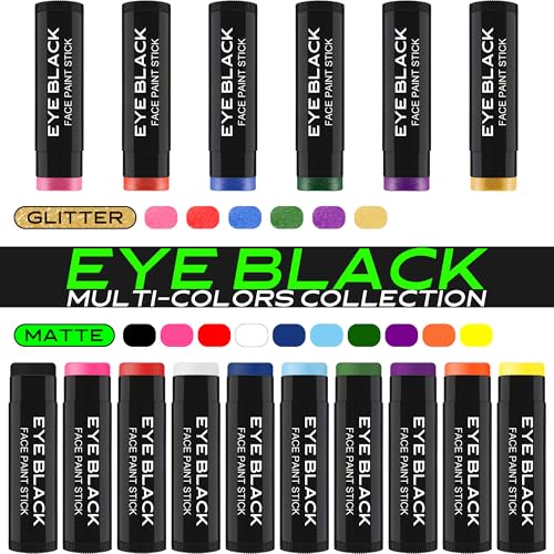 Light Blue Eye Black Stick - Anti-Glare, Sweat-Proof Coverage