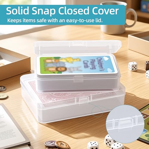 neotidy Playing Card Storage Box Set of 6, Clear Plastic Cases with