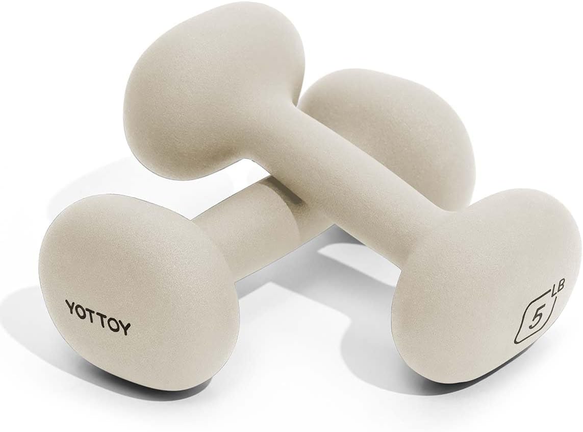 YOTTOY Dumbbell Set for Women - 2 to 15 Pound Non-Slip Hand Weights for Home Workouts | Portable Neoprene Design