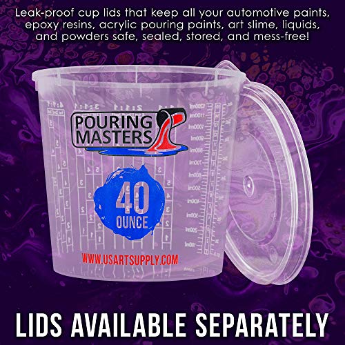 24-Pack 40 Ounce Graduated Plastic Mixing Cups for Resin Paint & Art - Includes Measurement Ratios