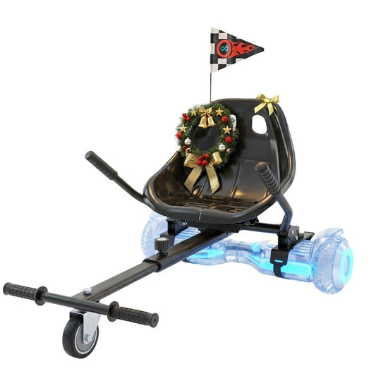Awwscooter K1 Go-Kart Seat Attachment for Self-Balancing Scooters, Adjustable Frame Fits 6.5"/8"/10" Boards, Easy Install, Kids & Family Fun (Scooter Not Included)–Classic Black