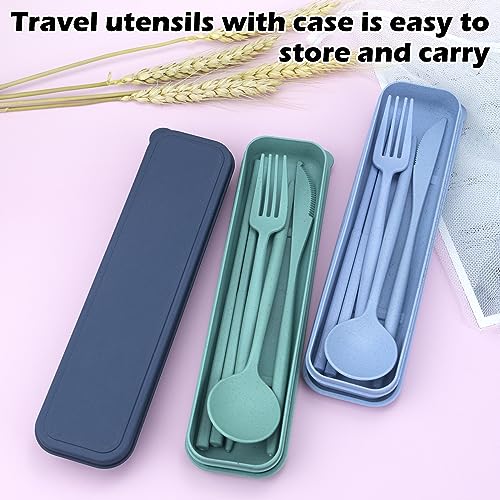 Portable Reusable Utensils Set with Case - 4 Colors