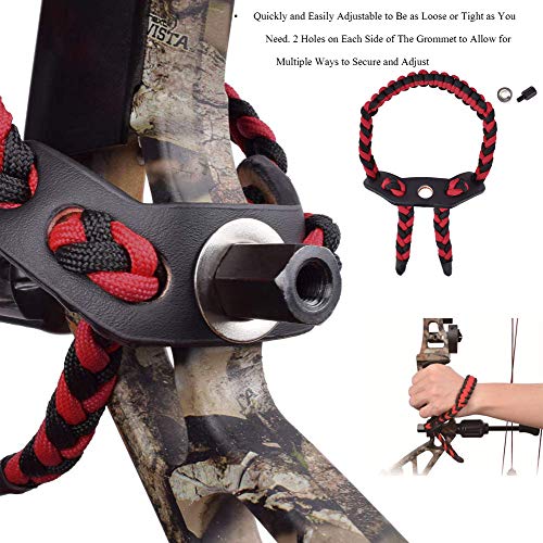 Red Bow Wrist Sling for Hunting & Shooting, Adjustable Compound & Traditional Bows