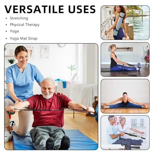 Stretching Strap Yoga Strap - 2-Pack Black/Green for Physical Therapy & Exercise