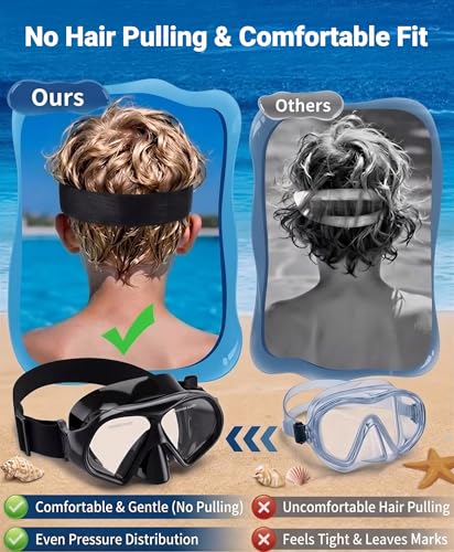 Aegend Swim Goggles with Nose Cover for Adults, Tempered Glass Mask