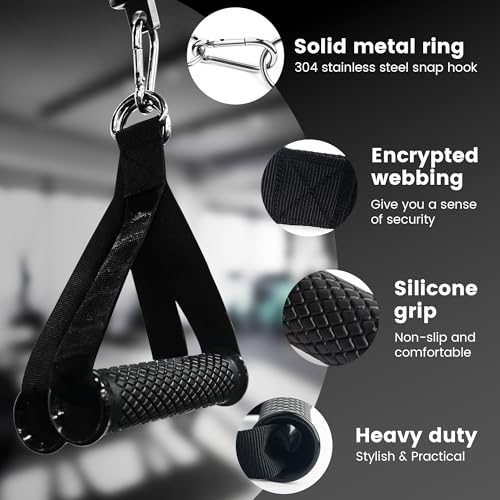 Heavy Duty Cable Handles with Non-Slip Grips - Black