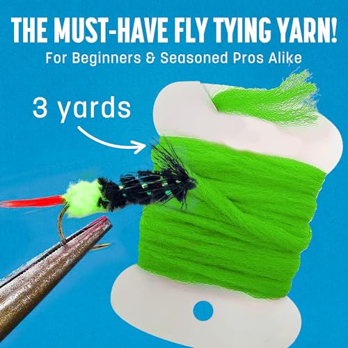 Creative Angler White Float Poly Yarn - Synthetic Fly Tying Material, Moisture-Resistant, 3 Yards