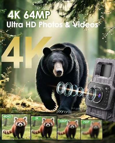 4K 64MP WiFi Bluetooth Night Vision Game Camera - Greige